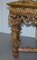 Mesa de centro continental grande de madera dorada tallada y mármol, Imagen 10