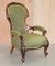 Victorian Carved Wood Armchair, Image 2