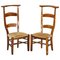 Hand Carved High Back Prayer Chairs, 1840s, Set of 2 1