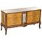 Vintage Italian Burr Walnut Sideboard with Mirrored Top & Serpentine Front 1