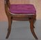 Regency Hardwood Bergere Dining Chairs in Velvet, Set of 6, Image 9