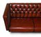 4-5 Seater Chesterfield Brown Leather Sofas, Set of 2 5