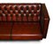 4-5 Seater Chesterfield Brown Leather Sofas, Set of 2 7