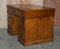 Georgian Oak & Brown Leather Partners Pedestal Desk, 1800s 12