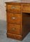 Georgian Oak & Brown Leather Partners Pedestal Desk, 1800s 9