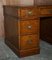 Georgian Oak & Brown Leather Partners Pedestal Desk, 1800s 10