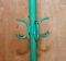 Antique Victorian Wrought Iron Green Paint & Gold Leaf Painted Coat Stand 4