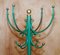 Antique Victorian Wrought Iron Green Paint & Gold Leaf Painted Coat Stand 5