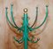 Antique Victorian Wrought Iron Green Paint & Gold Leaf Painted Coat Stand, Image 5