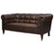 Victorian Swedish Brown Leather Chesterfield Sofa, 1860s, Image 1