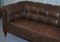 Victorian Swedish Brown Leather Chesterfield Sofa, 1860s 2
