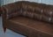 Victorian Swedish Brown Leather Chesterfield Sofa, 1860s, Image 2