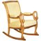 Burr Maple Rocking Armchair with Hand Carved Swan Arms 1