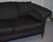 Handmade Black & Silver Upholstered Sofa with Light Hardwood Frame, Image 4
