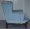 Fauteuil Victorien George II en Velours Bleu 11