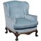 George II Blue Velvet Victorian Armchair 1
