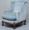 George II Blue Velvet Victorian Armchair 3