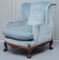 George II Blue Velvet Victorian Armchair, Image 3