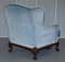 George II Blue Velvet Victorian Armchair 15