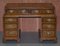 Late Victorian Burl Walnut Pedestal Desk with Brown Leather Surface 2