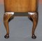 Queen Anne Burr Walnut Bedside Table with Carved Cabriole Legs 13