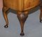 Queen Anne Burr Walnut Bedside Table with Carved Cabriole Legs 9