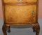 Queen Anne Burr Walnut Bedside Table with Carved Cabriole Legs 8