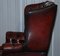 Vintage Oxblood Leather Chesterfield Wingback Armchair, Image 17