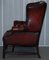 Vintage Oxblood Leather Chesterfield Wingback Armchair 15