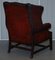 Vintage Oxblood Leather Chesterfield Wingback Armchair 13