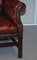 Vintage Oxblood Leather Chesterfield Wingback Armchair, Image 10