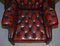 Vintage Oxblood Leather Chesterfield Wingback Armchair 6