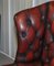 Vintage Oxblood Leather Chesterfield Wingback Armchair, Image 5