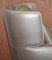 Amadeus Platinum Grey Leather Lounge Chair & Footstool from Natuzzi Italia, Italy, Set of 2 12