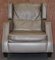 Amadeus Platinum Grey Leather Lounge Chair & Footstool from Natuzzi Italia, Italy, Set of 2 3