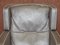 Amadeus Platinum Grey Leather Lounge Chair & Footstool from Natuzzi Italia, Italy, Set of 2 4