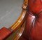 English Estate Oxblood Leather Throne Armchair, 1840s, Image 8