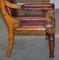 English Estate Oxblood Leather Throne Armchair, 1840s, Image 13