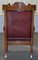 English Estate Oxblood Leather Throne Armchair, 1840s 15