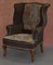 Antique Victorian Wingback Armchair with Embroidered Upholstery, 1840s, Image 3