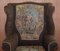 Antique Victorian Wingback Armchair with Embroidered Upholstery, 1840s 5