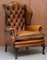 Chesterfield Wingback Armchairs in Cigar Brown Leather from William Morris, Set of 2 2