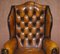Chesterfield Wingback Armchairs in Cigar Brown Leather from William Morris, Set of 2, Image 4