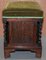 Antique Victorian Carved Hardwood Piano Stool with Porcelain Castors, Image 8