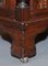 Antique Victorian Carved Hardwood Piano Stool with Porcelain Castors, Image 7