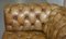 Sofá Chesterfield victoriano de cuero teñido a mano, Imagen 8