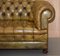 Victorian Green Hand Dyed Leather Chesterfield Sofa 10