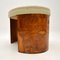Art Deco Burr Walnut & Leather Stool, Image 7