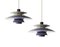 Vintage Ph5 Violet Pendants by Poul Henningsen for Louis Poulsen, Set of 2 1