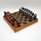 Large Vintage Leather Bound Chess Set 2